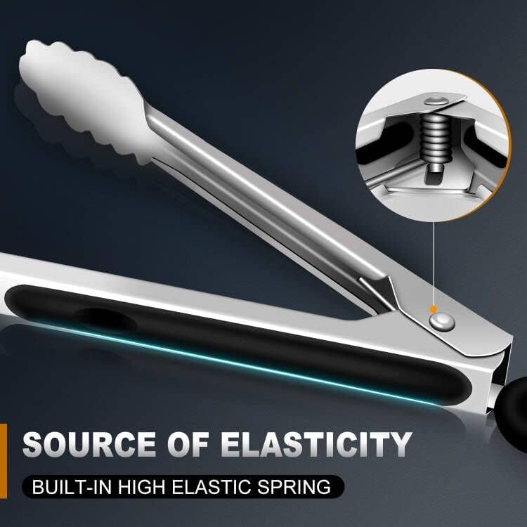 Tongs For Cooking - Heat Resistant 600 Degrees Stainless Steel Kitchen Tong