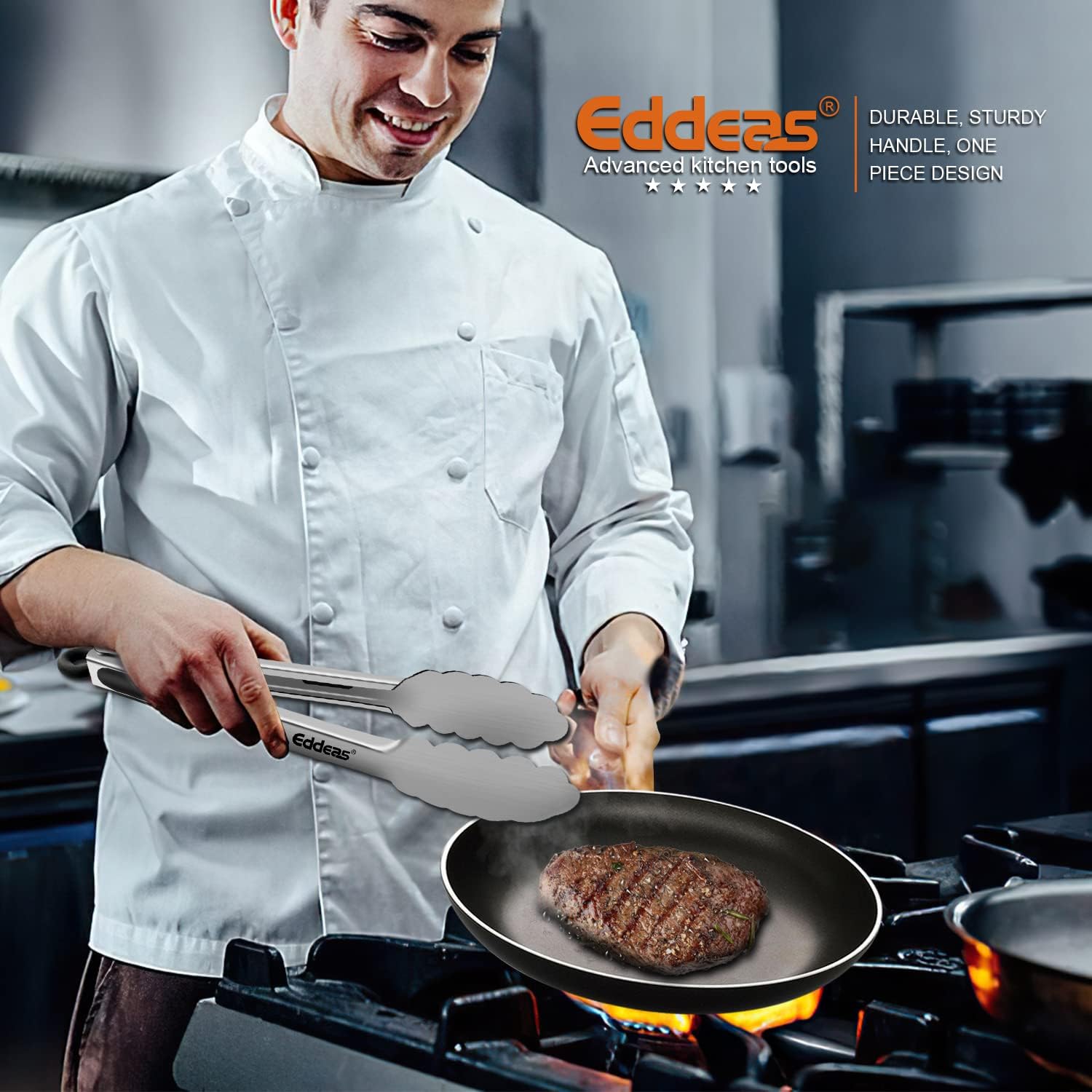 Tongs For Cooking - Heat Resistant 600 Degrees Stainless Steel Kitchen Tong