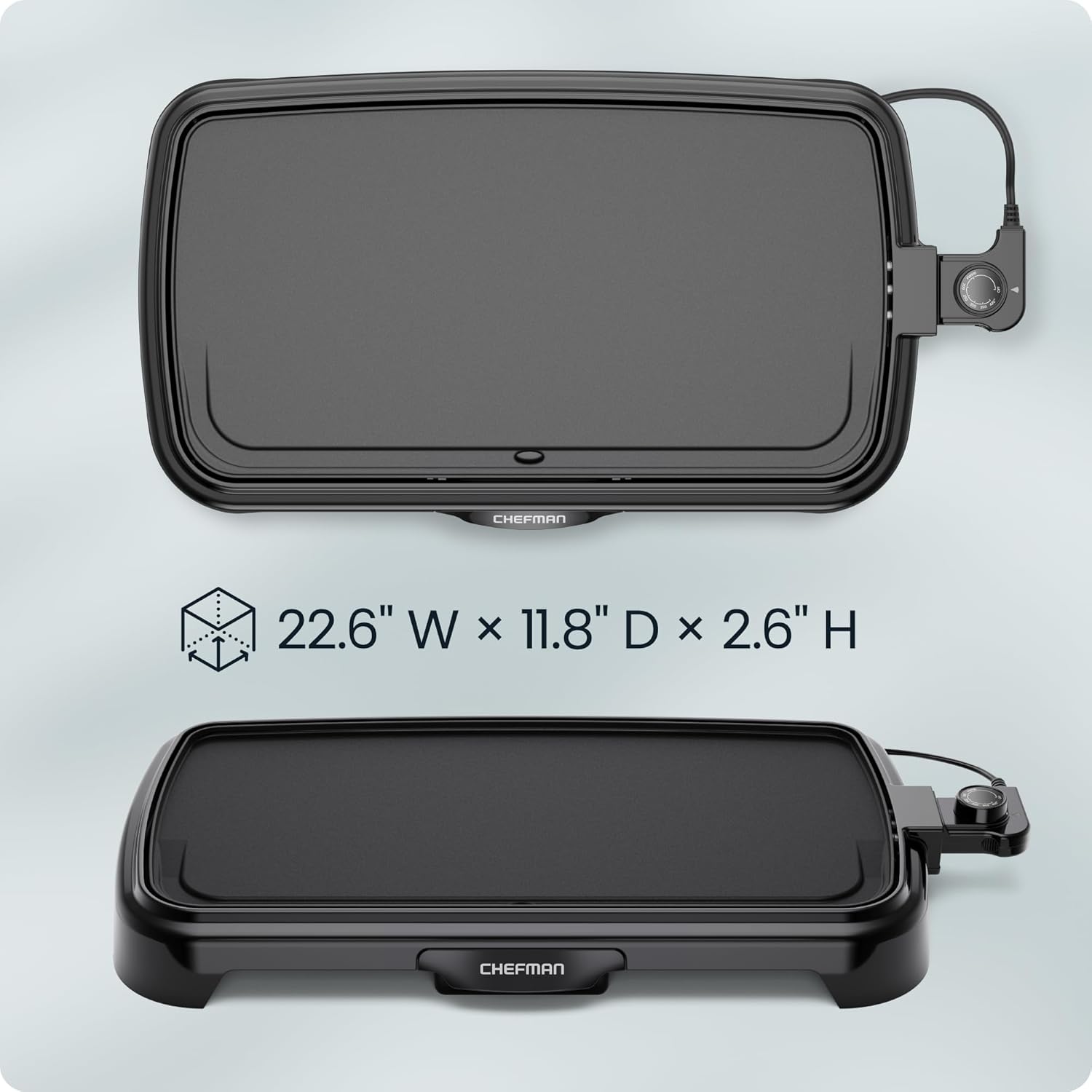 Chefman XL Electric Griddle with Removable Temperature Control, Immersible Flat Top Grill, Burger, Eggs, Pancake Griddle