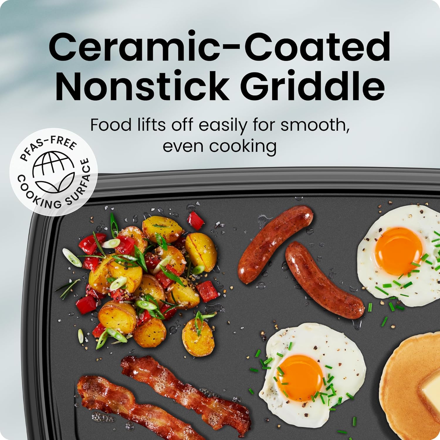 Chefman XL Electric Griddle with Removable Temperature Control, Immersible Flat Top Grill, Burger, Eggs, Pancake Griddle