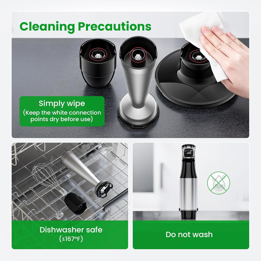 Turelar Immersion Blender Handheld Corded Hand Blenders Set 1100W, Trigger Variable Speed 5 in 1 Stick Emulsifier with Chopper